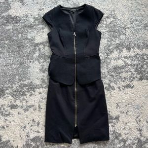 Black Ted Baker Peplum Dress - Size 1